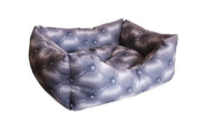 Купить zooexpress лежанка пухлик для кошек и собак мебельная ткань, фиолетовая