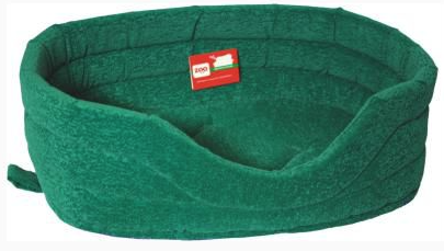 Купить zooexpress лежанка овальная для кошек и собак мебельная ткань, зеленая