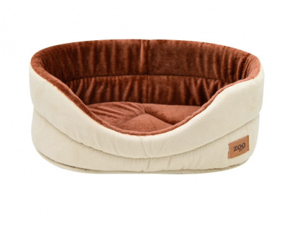 Купить zooexpress лежанка овальная «classic» для кошек и собак искусственная замша, кремовая