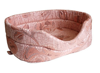 ZOOexpress лежанка для кошек и собак мебельная ткань, бежевая