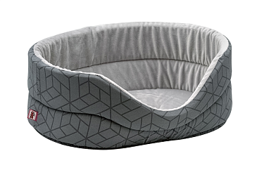 ZOOexpress лежанка «Геометрия» с плюшем для кошек и собак, серый