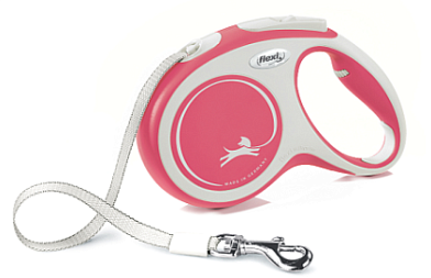 СКИДКА flexi рулетка для собак NEW LINE Comfort серый/красный