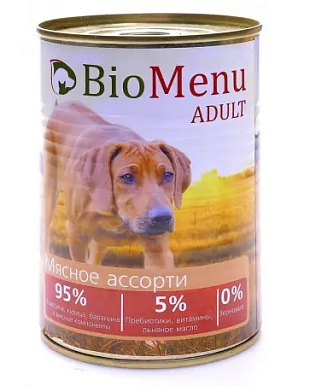BioMenu ADULT консервы для собак мясное ассорти