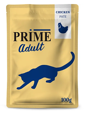 PRIME паштет для взрослых кошек с курицей (пауч)