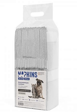 Napkins Premium Black впитывающие пелёнки для собак и кошек с угольным фильтром 45x60 см