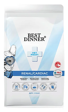 Best Dinner Vet Profi Vet Profi Renal/Cardiac сухой диетический корм для взрослых собак всех пород при острой или хронической болезни почек и заболеваниях сердца