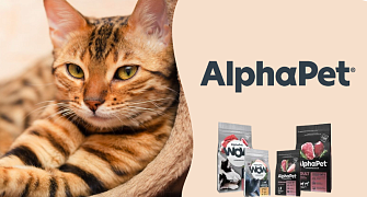 Cкидка на сухие и влажные корма для кошек и собак AlphaPet 9%