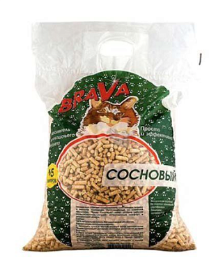 Brava Наполнитель впитывающий древесный для кошек сосна