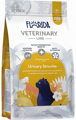 FLORIDA vet URINARY Struvite сухой корм для кошек для растворения струвитных уролитов и профилактики их рецидива