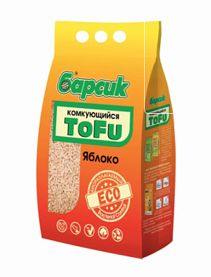 Барсик наполнитель для кошек комкующийся TOFU Яблоко