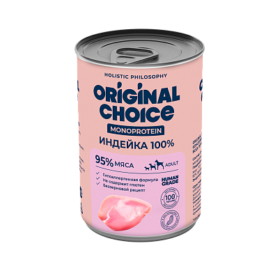 ORIGINAL CHOICE MONOPROTEIN ADULT консервы для собак всех пород индейка