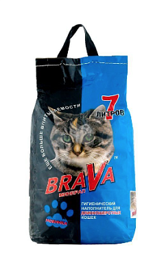Brava Минерал Наполнитель для длинношерстных кошек впитывающий минеральный